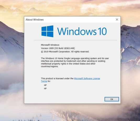 Windows 10 v1909