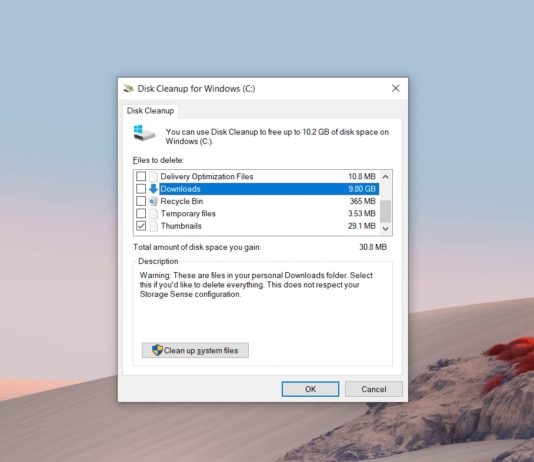 Windows 10 Disk Cleanup changes