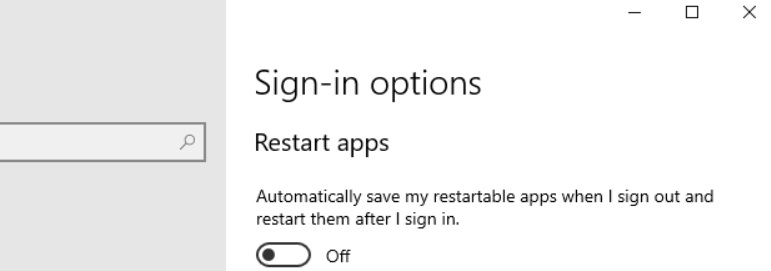 Windows 10 restart apps