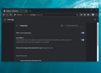 Chrome password feature