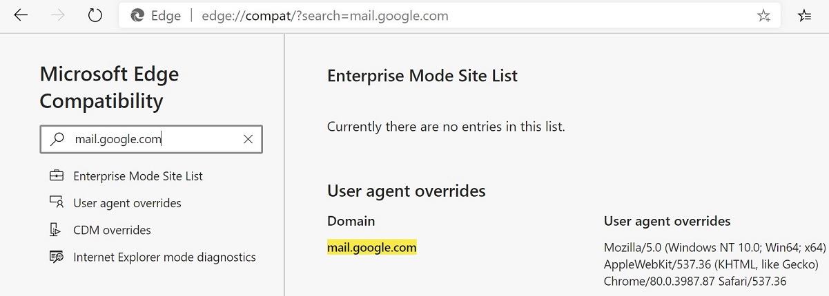 Edge gmail