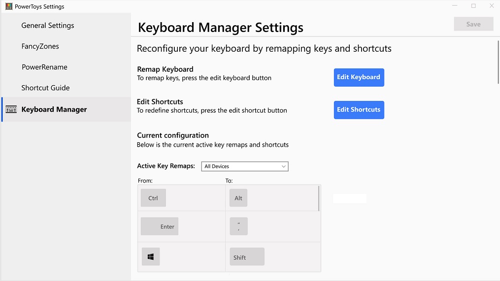 PowerToys Keyboard Manager