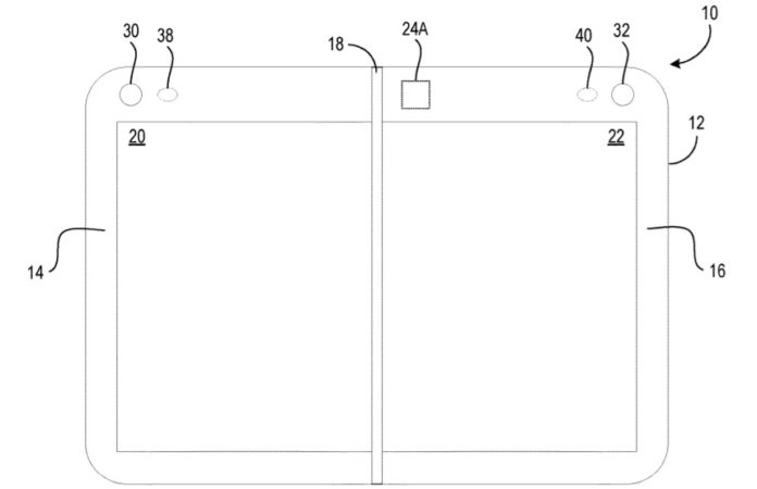 Microsoft patents dual-screen Surface with multiple cameras