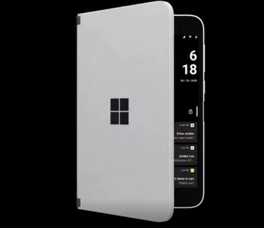 Surface Duo peek view