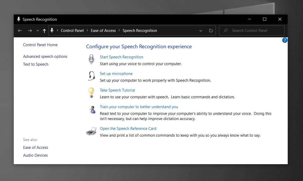 Windows 10 Speech Recognition