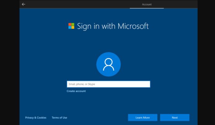 Windows 10 microsoft account