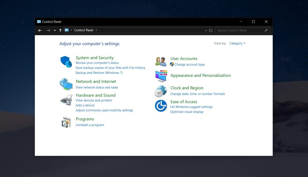 control panel windows 10 download control panel windows 10 download