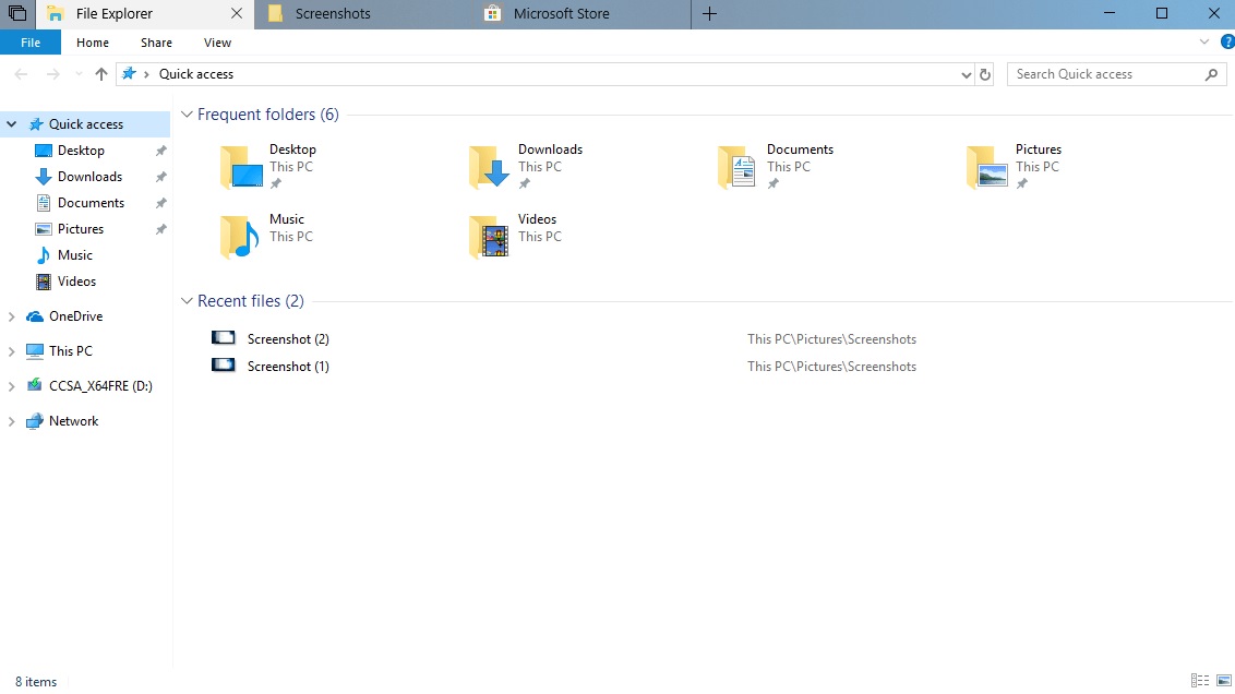 File Explorer tabs