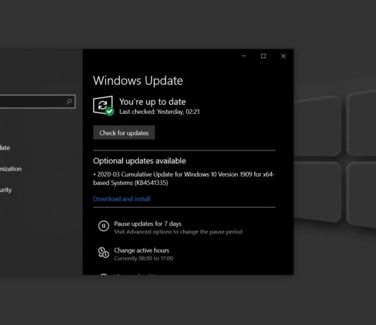 Windows 10 KB4541335 update
