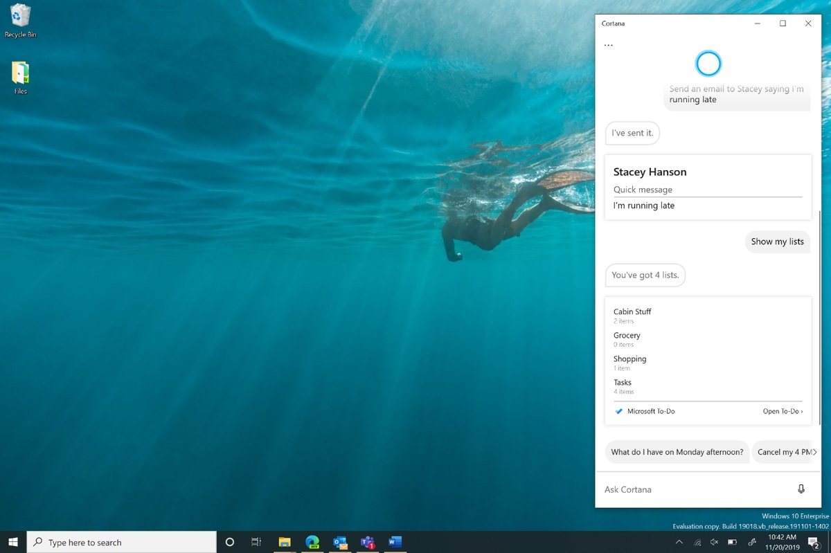 Cortana updated look