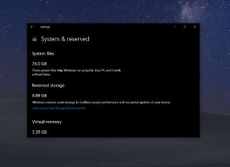 Windows 10 Reserved storage