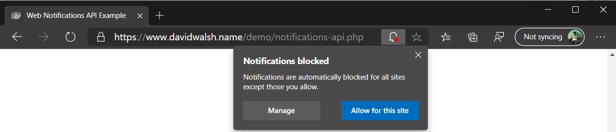 Edge notifications