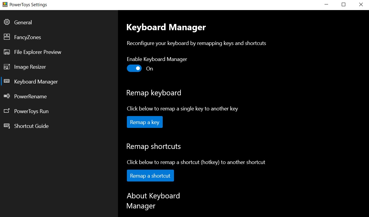 PowerToys Keyboard Manager