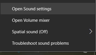 Sound context menu