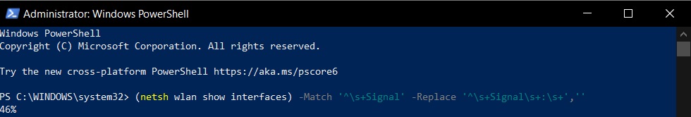 WiFi signal in PowerShell