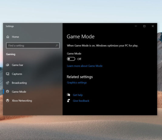 Windows 10 Game Mode