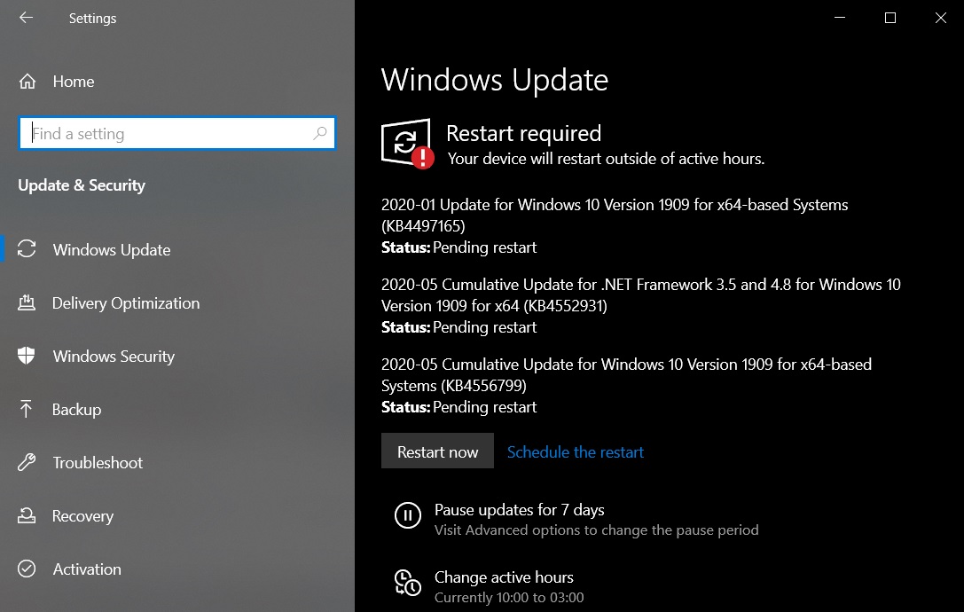 Windows 10 KB4497165