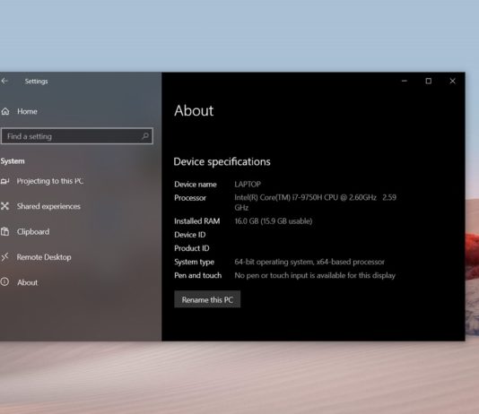 Windows 10 May 2020 Update system