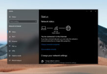 Windows 10 Network status