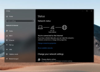 Windows 10 Network status