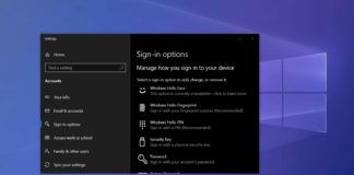 Windows 10 sign-in options