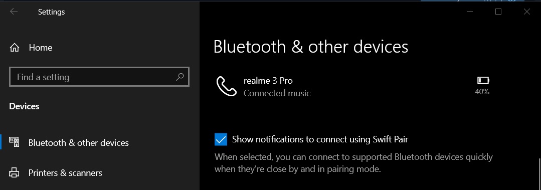 Bluetooth connected device