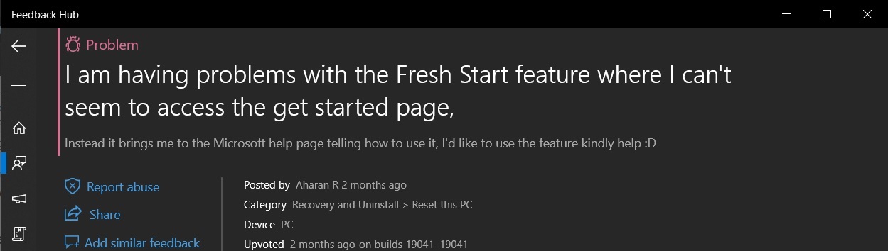 Fresh Start refresh