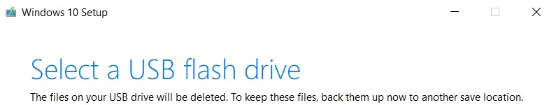 Selecting USB drive