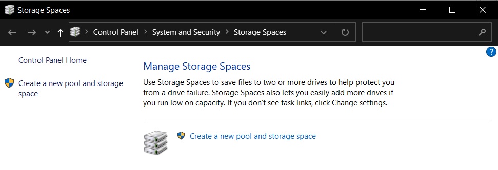 Storage Spaces on Windows