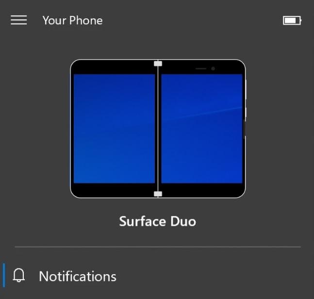 Surface Duo with Your Phone app