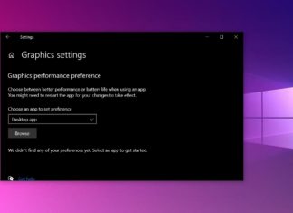 Windows 10 Graphics settings