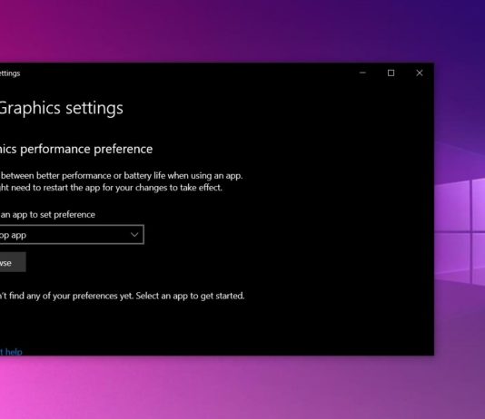 Windows 10 Graphics settings