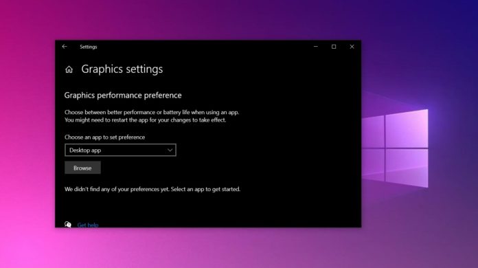 Windows 10 Graphics settings