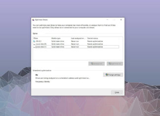 Windows 10 Optimize Drives