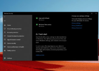 Windows 10 Security app