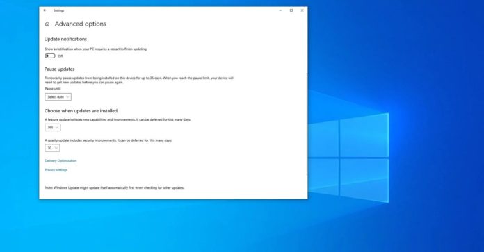 Windows 10 defer updates