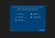 Windows 10 setup prompt