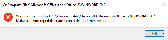 Windows app launch error