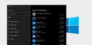 Windows apps and features
