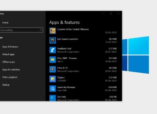 Windows apps and features
