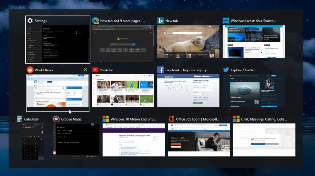 how to open recent tabs in windows 10