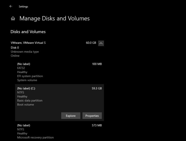 Windows 10's new modern Disk Partition Management Tool leaks