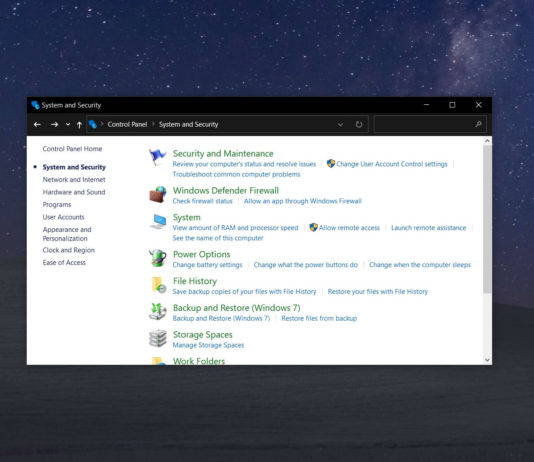 Windows Control Panel