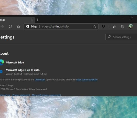 Microsoft Edge 85 update