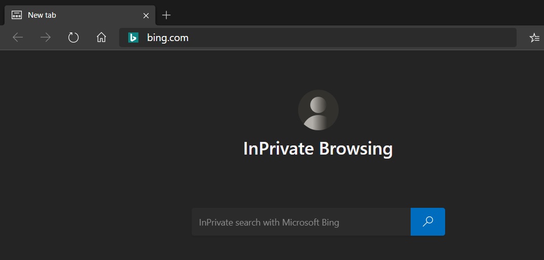 Microsoft Edge InPrivate window