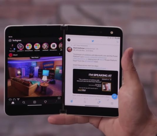 Surface Duo dual screen UI