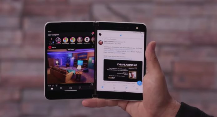 Surface Duo dual screen UI