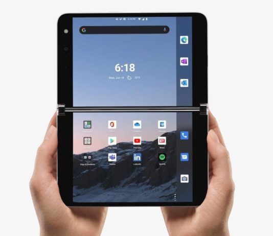 Surface Duo homescreen