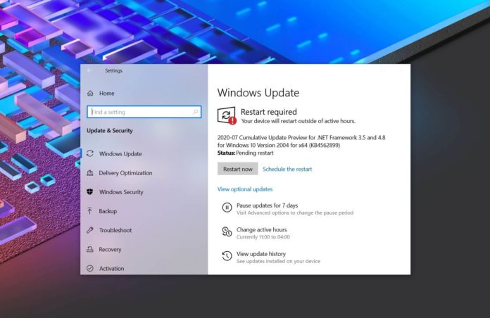 Windows 10 2004 feature update