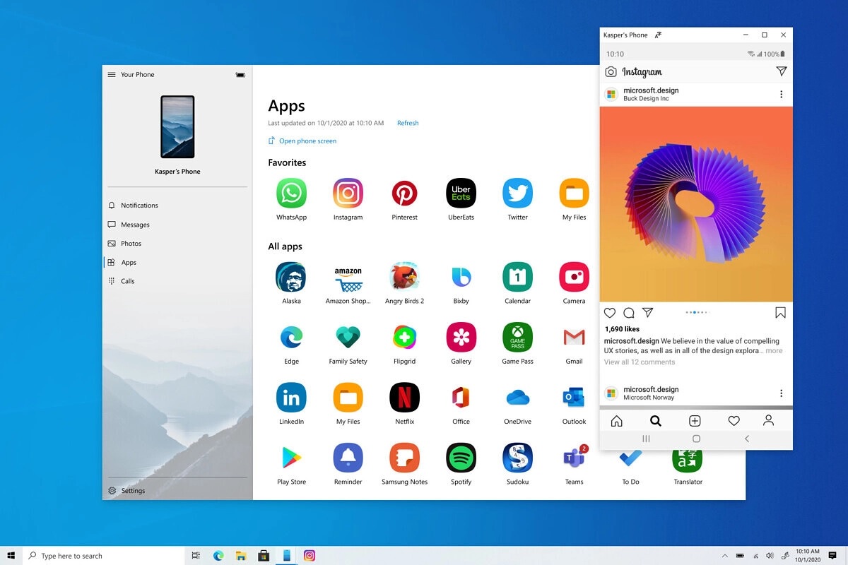 Windows 10 Android apps streaming